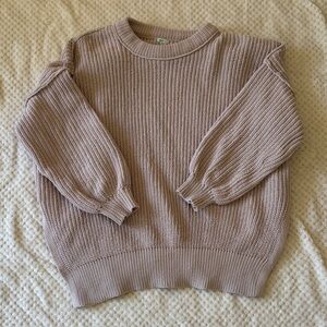 aerie Lavender-Mauve Ribbed Crewneck Sweater